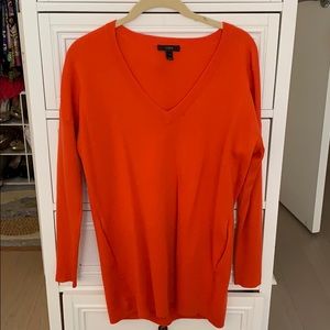Merino wool long V-neck sweater